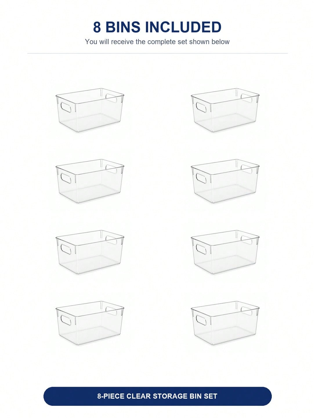 8-Pack Clear Storage Bins with - Home Office Setup recension och pris