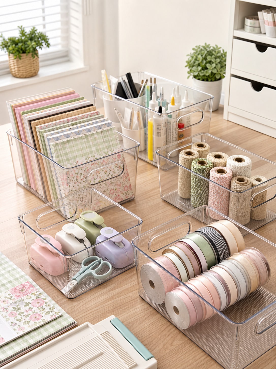 8-Pack Clear Storage Bins with - Home Office Setup recension och pris