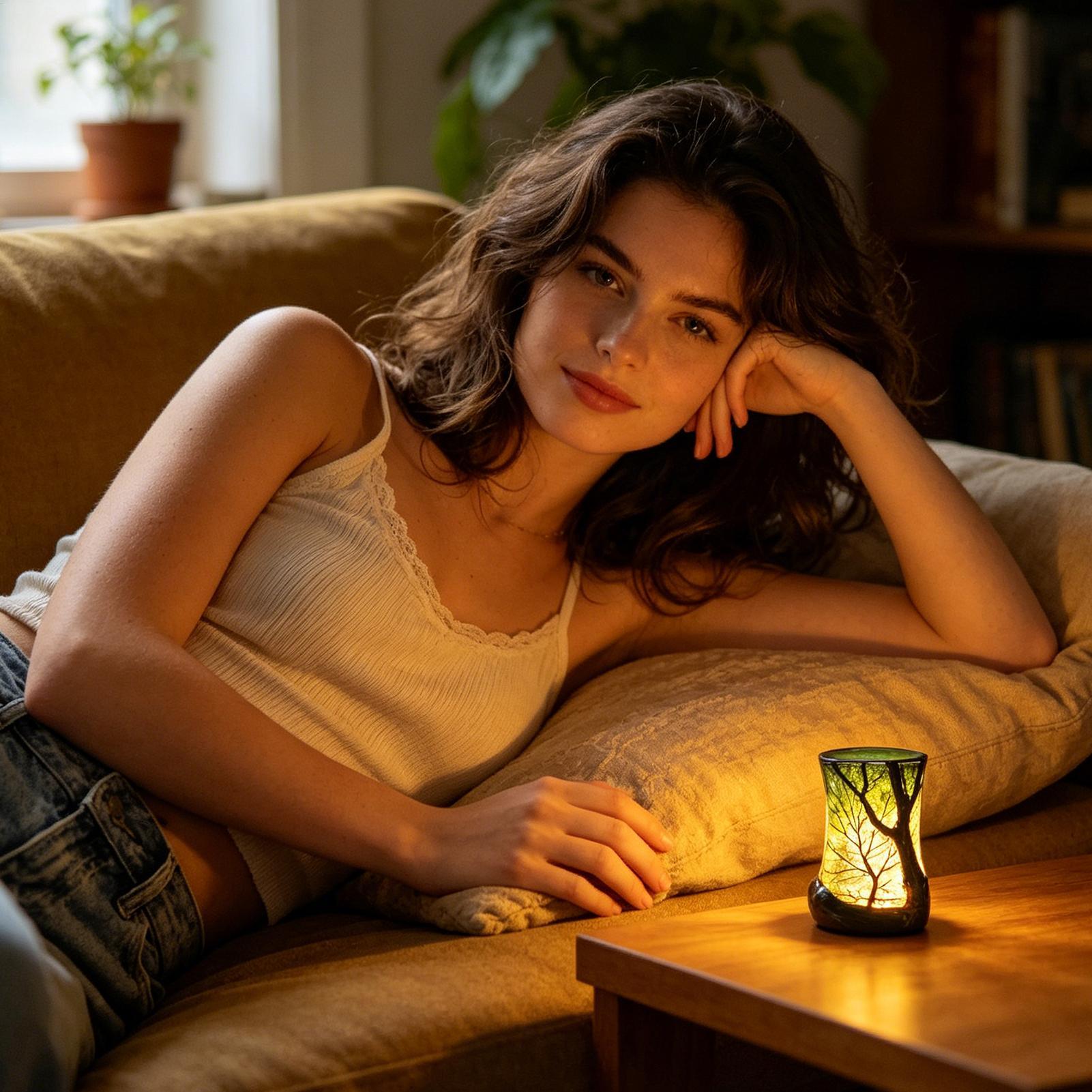 Bedside Table Lamp Forest Nigh - Home Office Setup recension och pris
