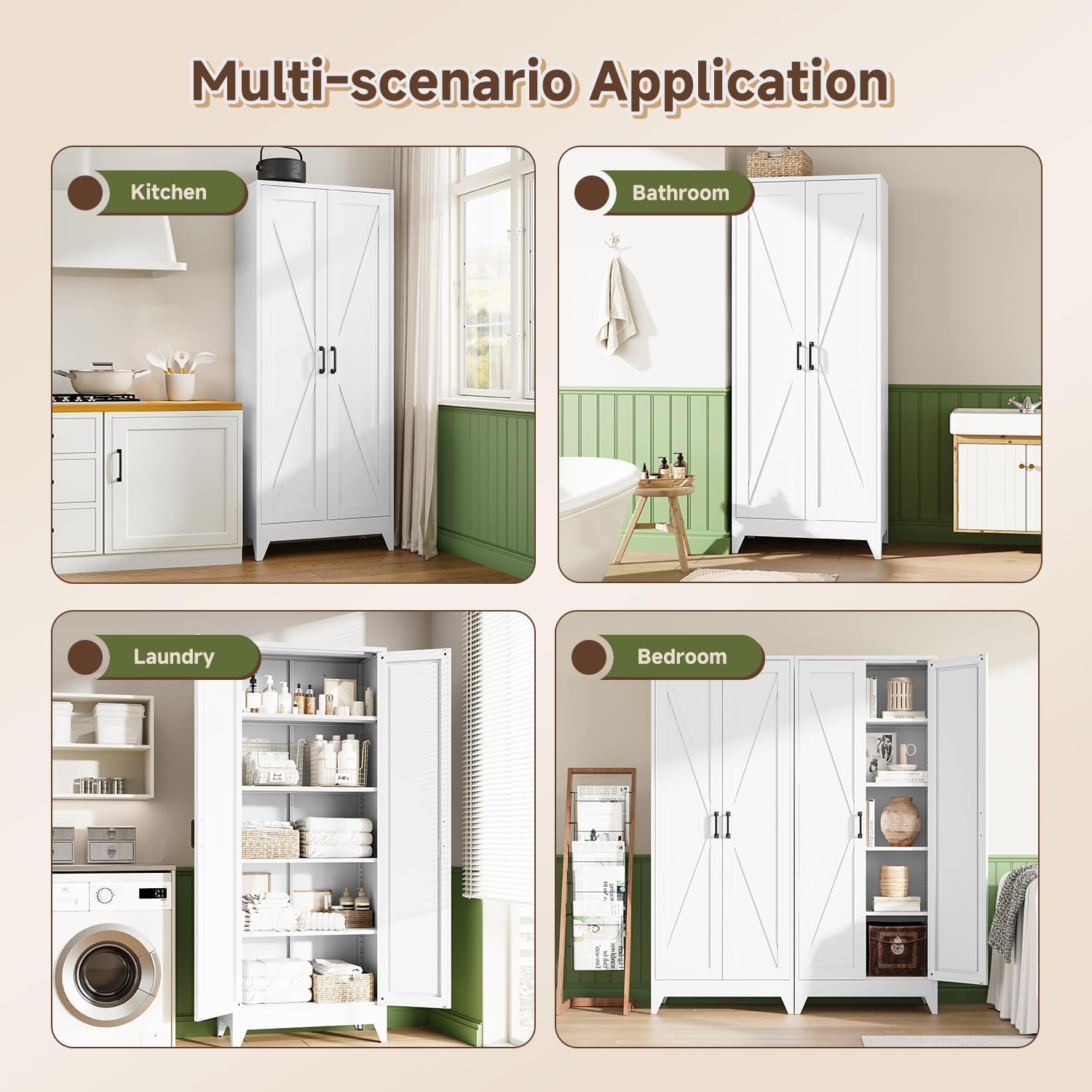 Tall Metal Storage Cabinet, Fr - Home Office Kitchen recension och pris