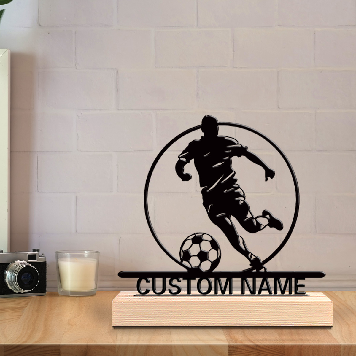 Custom Soccer Player Metal Sta - Home Office Setup recension och pris