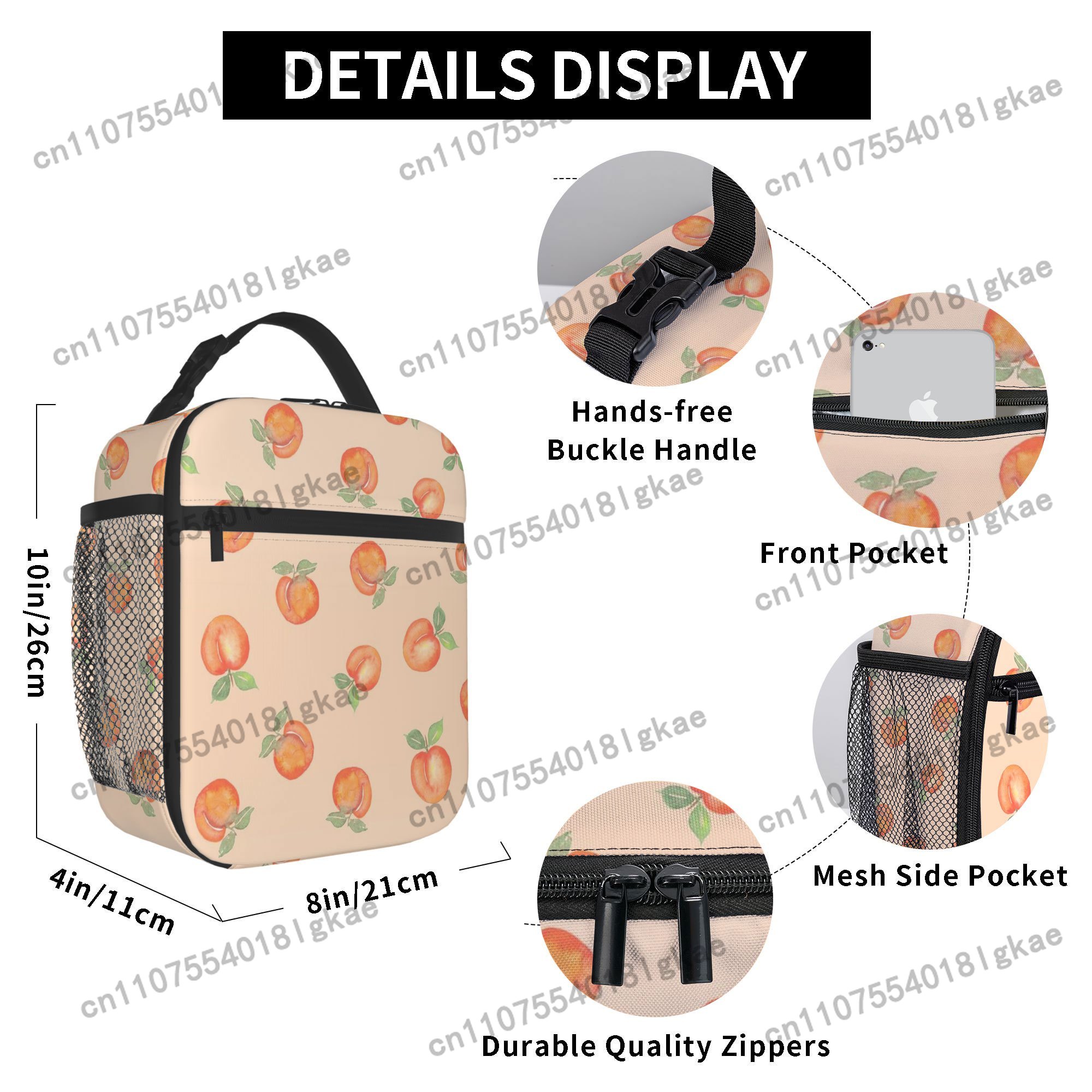 1pc Peach Pattern Insulated Th - Home Office Contact recension och pris