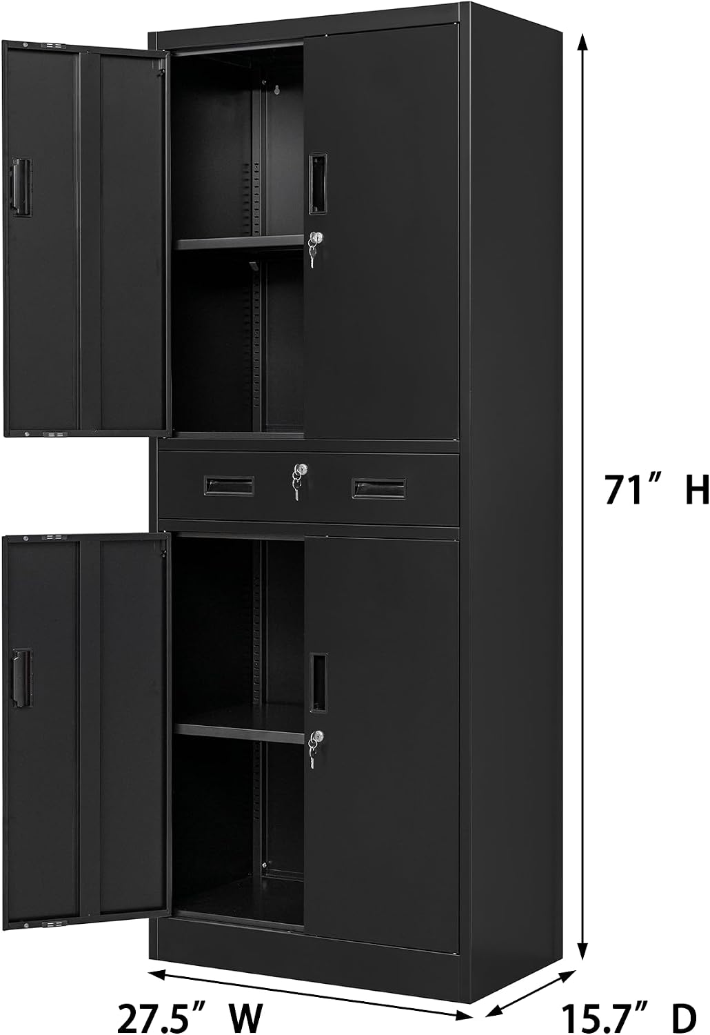 Tall Metal Storage Cabinet Wit - Home Office Kitchen recension och pris