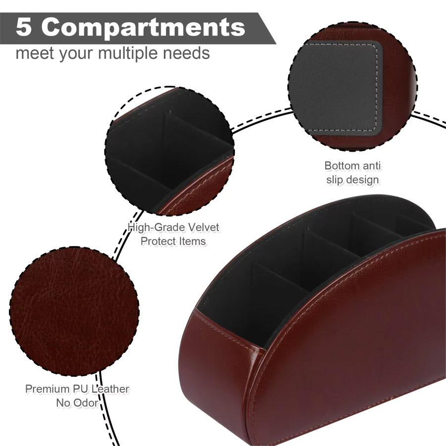 1Pc 5 Grid PU Leather Desktop  - Home Office Setup recension och pris