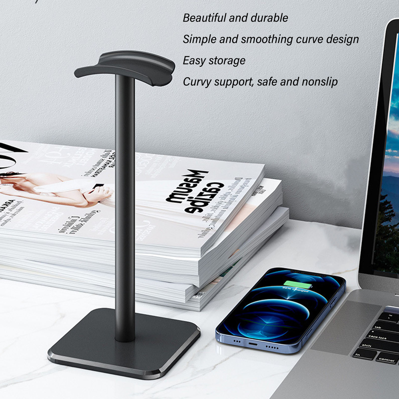 Headphone Stand Rounded Corner - Home Office Headset recension och pris